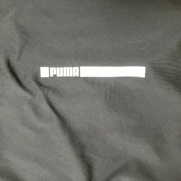 PUMA Men's Black 1/4 zip Hoodie Long Sleeve Sweatshirt Thumbholes Hood Size M - Picture 3 of 8